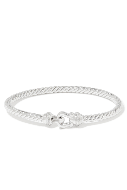 Cable Buckle White Gold Bracelet